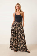 Leopard Print Shirred Trouser