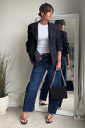 Blue Mid Ankle Denim Jean