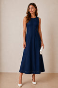 Blue Denim Midi Dress
