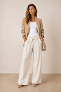 Cream Belted Trouser