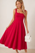 Fit & Flare Red Midi Dress