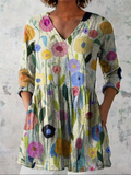Louise — Long Blouse with V-Neck
