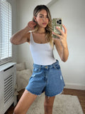 High Waisted Denim Shorts, Blue