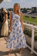 Jasmine Blue Print Dress