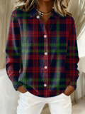 Gunelle — Checked Hoodie Blouse