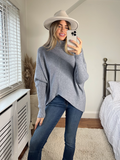 Hope Knitted High Neck Jumper, Grey