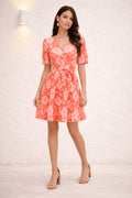 Pleat Sleeve Mini Dress