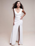 Sleeveless Ruched Sweetheart Fit and Flare Evening Dress