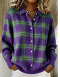 Marilou — Soft Hoodie Blouse with Check Pattern