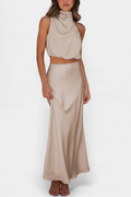 Hanna Draped Backless Skirt Set