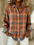 Safiya — Checked Blouse Made from Warm, Soft Hoodie Material