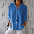 Clara — Modern Blue Stripe Blouse