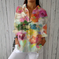 Ines — Watercolour Floral Blouse