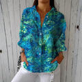 Leila — Peacock Feather Print Blouse