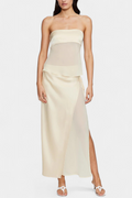 Fjorela Strapless Butter Midi Skirt Set