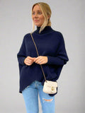 Hope Knitted High Neck Jumper, Navy