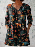 Adeline — Long Blouse with V-Neck