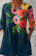 Genevieve — Long Blouse with V-Neck