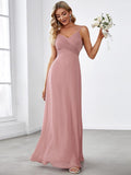 Sweetheart Draped Back Floor Length Bridesmaid Dress