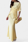 Veleda Cross-Strap Top and Fluid Skirt Set