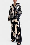 Basilisa Graffiti Print Wide-Leg Set
