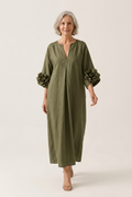 Wendy Green V-Neck Midi Dress
