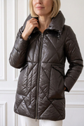 Janice Satin-Effect Quilted Coat