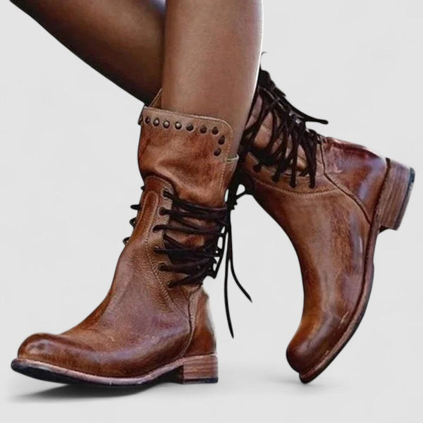 Rachel Vintage Lace-Up Ankle Boots