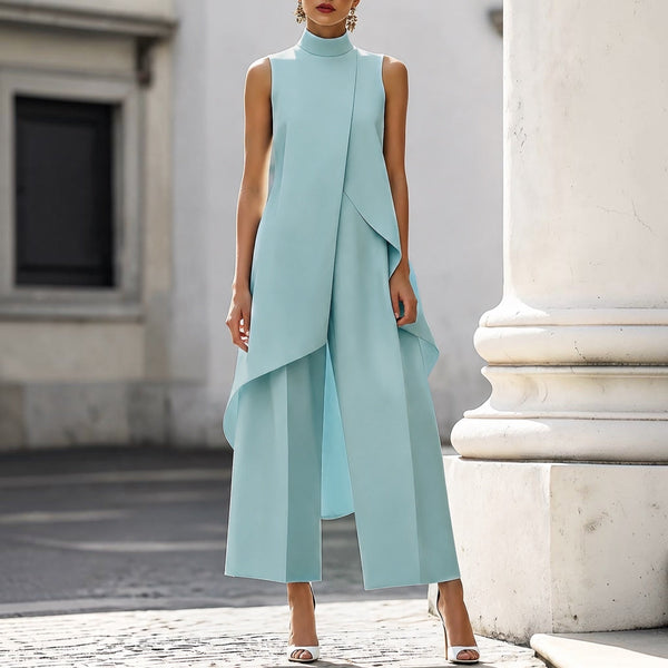 Rosalie Draped Asymmetric Midi Dress
