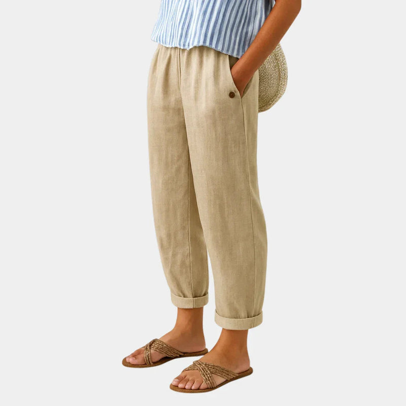 Florence Comfortable Linen-Effect Trousers
