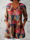 Sarah — Long Blouse with V-Neck