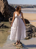South Beach Marbella Tie Front Sequin Maxi Dress, White