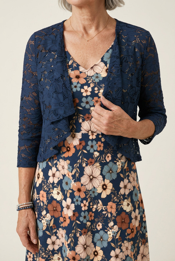 Yvonne Wine Paisley Dress & Cardigan