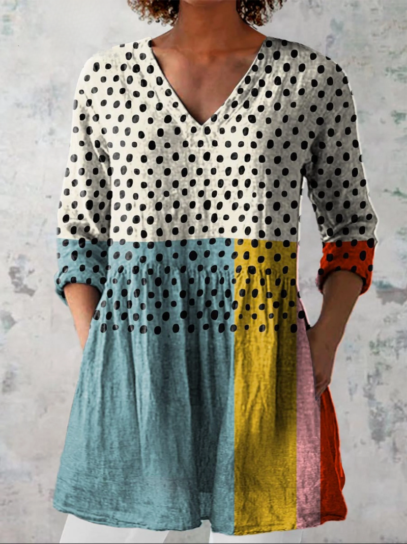 Valerie — Long Blouse with V-Neck