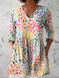 Pauline — Long Blouse with V-Neck