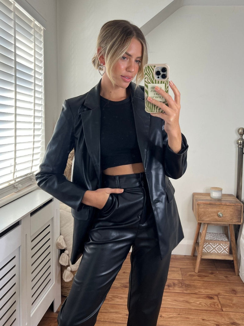 Sydney PU Blazer, Black