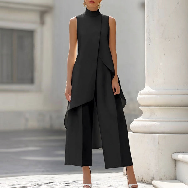 Rosalie Draped Asymmetric Midi Dress