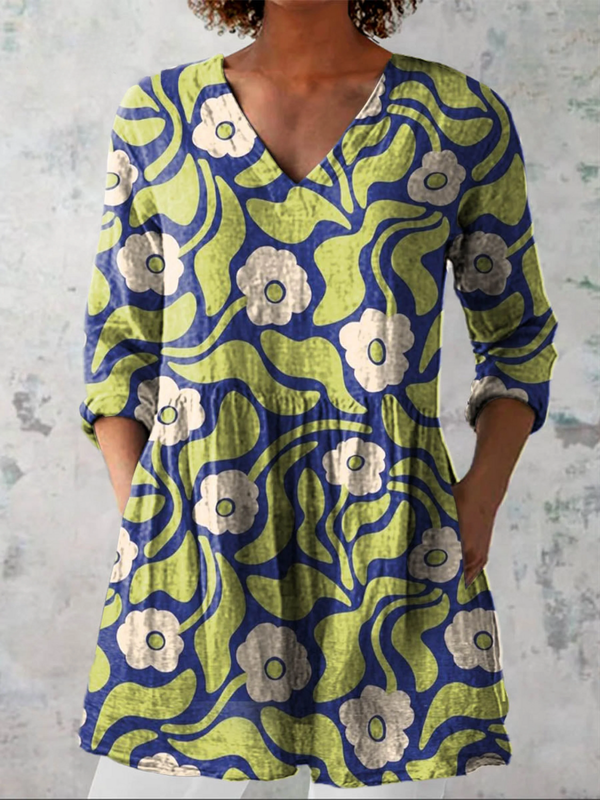 Elodie — Long Blouse with V-Neck