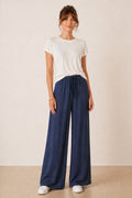 Elasticated Tie Front Denim Trouser