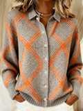 Christelle — Checked Blouse Made from Warm, Soft Hoodie Material