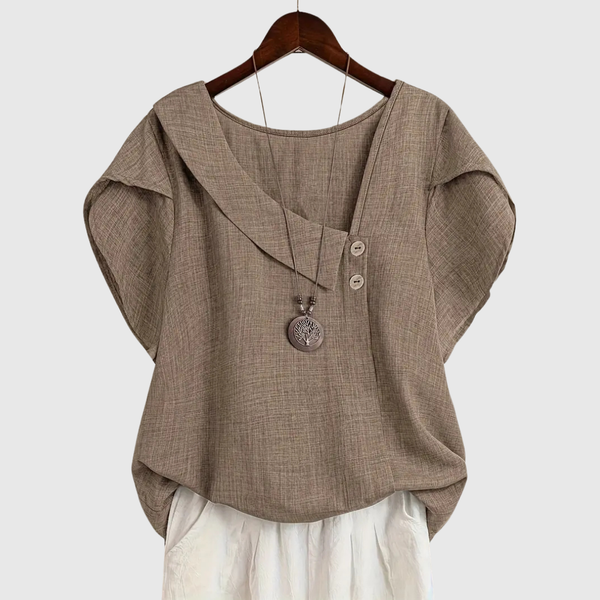Marcelline — Asymmetrical Neckline Blouse