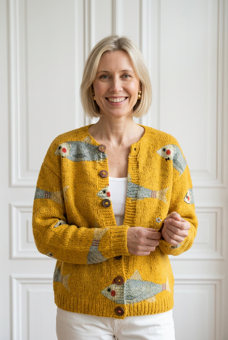 Anouk Vintage Knit Cardigan Sweater