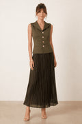 Orlaith Button Pleat Blazer Dress, Khaki