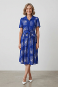 Cobalt Tie Front Shirt Dress