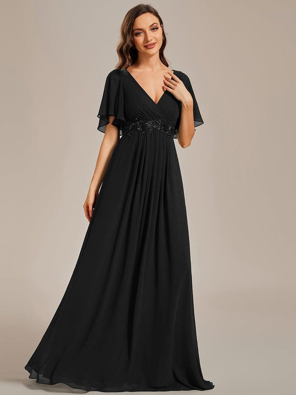 Chiffon Applique Evening Dress