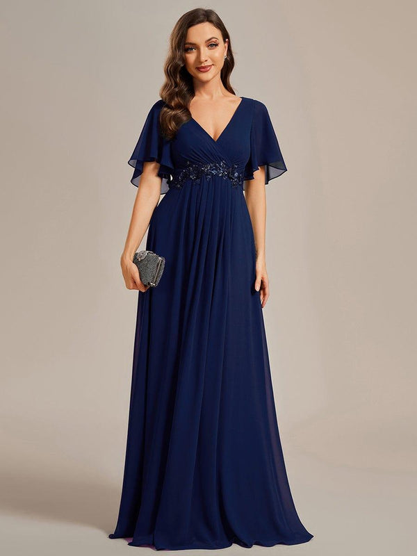 Chiffon Applique Evening Dress