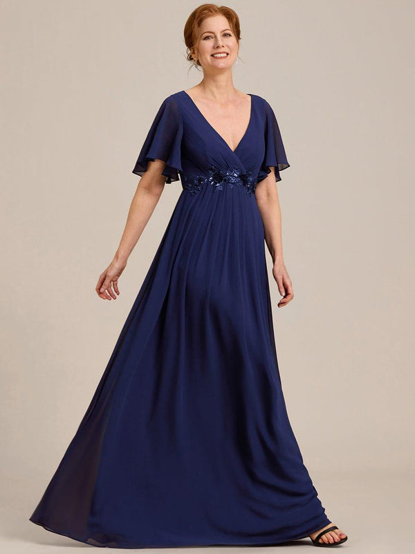 Chiffon Applique Mother of the Bride Dress