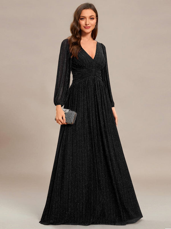 Sparkle Long Sleeve Formal Evening Dress