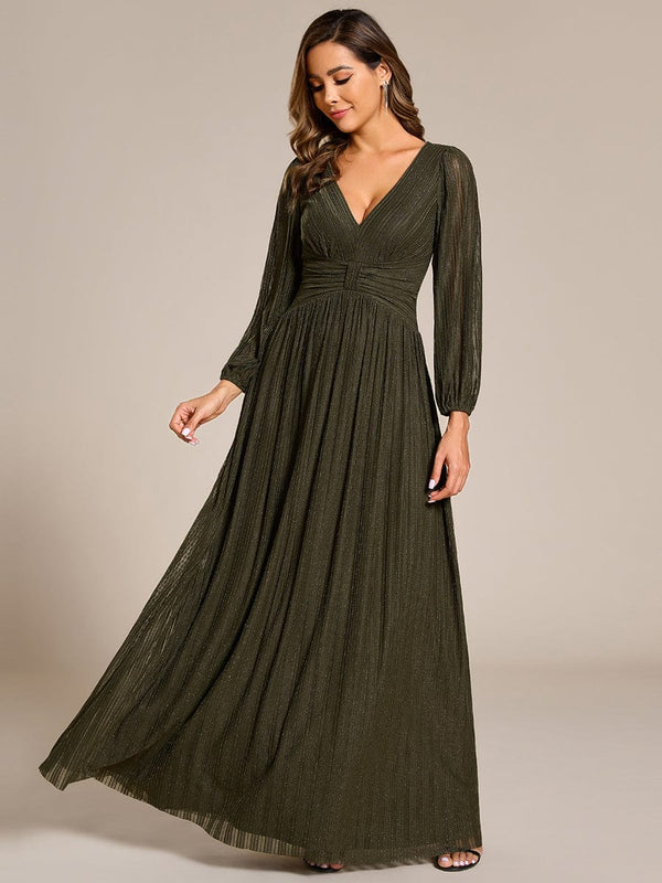 Sparkle Long Sleeve Formal Evening Dress