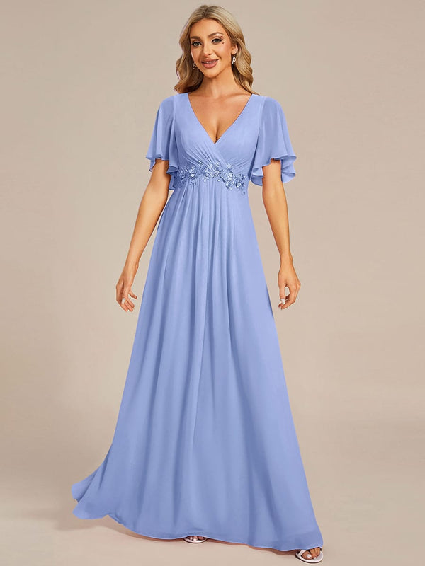 Chiffon Applique Evening Dress